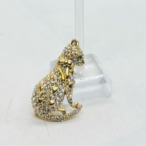 Gold and Silver Cat Brooch